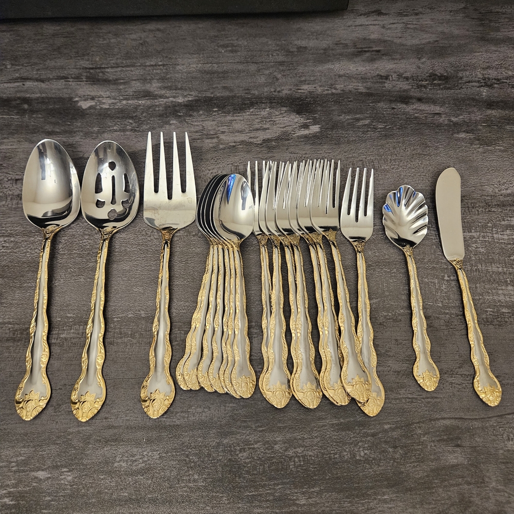 Churchill Gold and Silver Cutlery Set